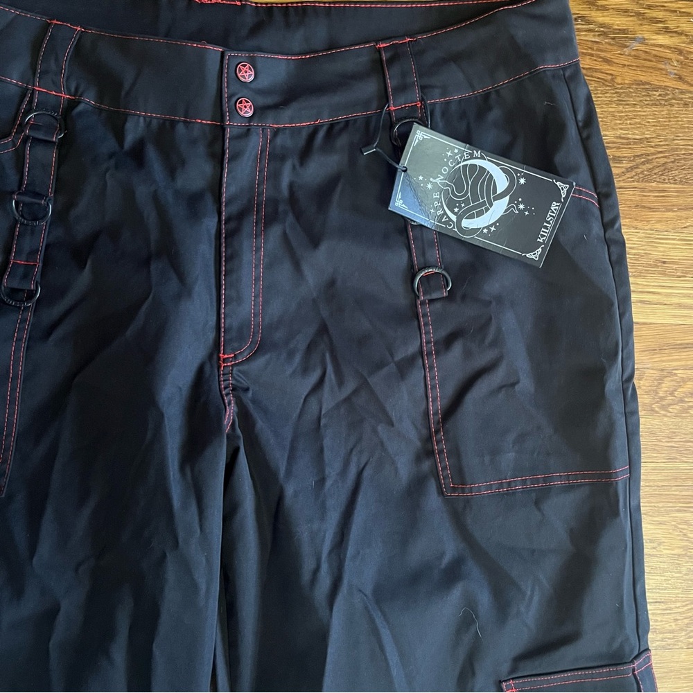 NWT Killstar wide flare pants 4X Night Species Bondage goth punk - Picture 4 of 8